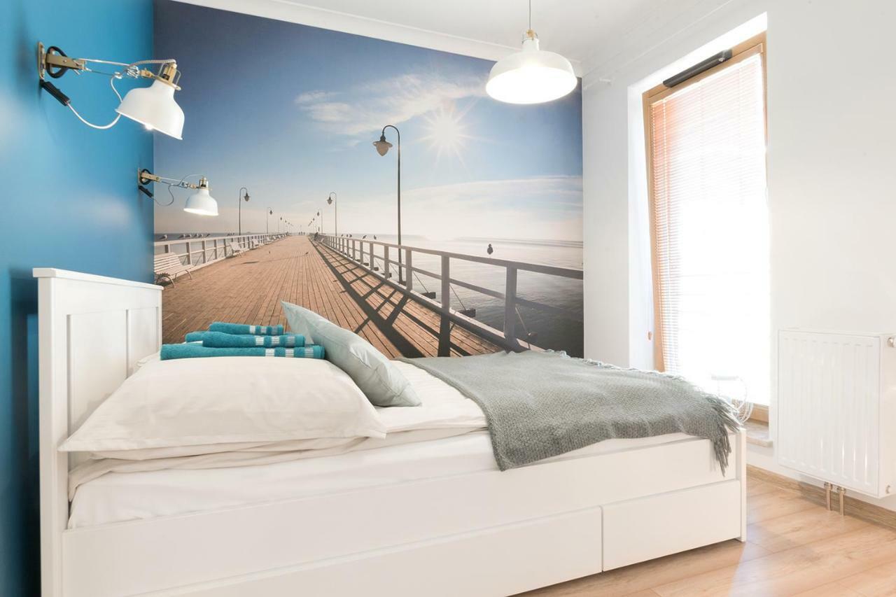 Blue Apartment In Vibrant Heart Of Gdynia Exteriör bild